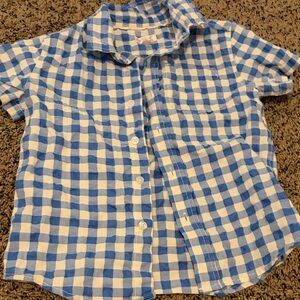 Cat & Jack Blue and White Plaid Button Down Shirt